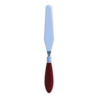 Palette knife with brown handle standing up on white background vector