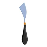 Palette knife with black handle standing up on white background vector
