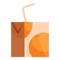 Orange juice carton with straw sticking out vector