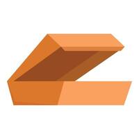 Empty cardboard box open presenting product inside vector