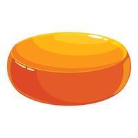 Round piece of cheese with glossy surface illustrating dutch cheesemaking vector