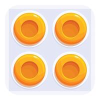 Apricot halves sitting in canning tray for drying vector