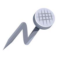 Bent metallic nail with cross lines on top vector