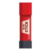 Red glue stick standing up with cap on vector