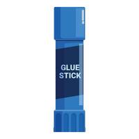 Blue glue stick standing upright on white background vector