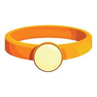 Golden ring with big round pearl showing luxury and style vector