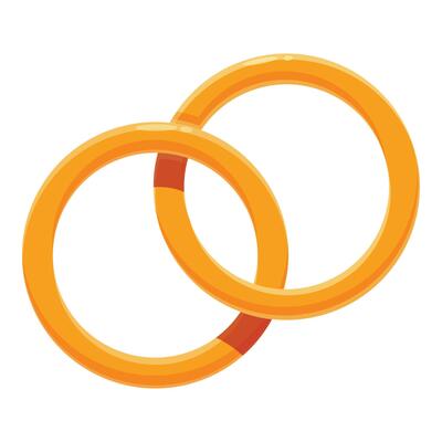 Two golden rings intertwined symbolizing marriage