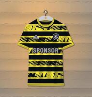Sports uniform jersey design with abstract pattern in black and yellow vector