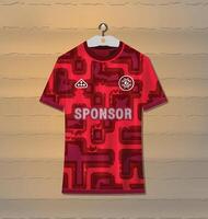 Sports uniform jersey design with abstract pattern in red and brown vector
