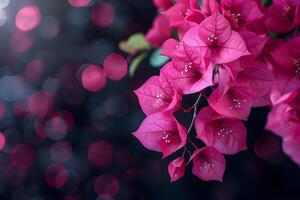 Elegant Pink Bougainvillea Flowers with Bokeh Background for Nature Photography and Wall Art photo
