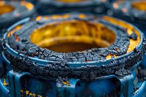 Burnt Industrial Barrel - Texture and Pattern Detail for Design and Conceptual Use photo