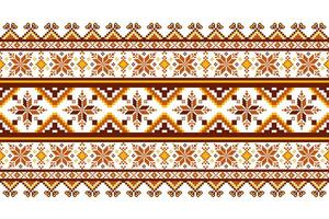 Pixel pattern ethnic oriental traditional. design fabric pattern textile Indonesian, seamless Aztec style abstract illustration for print clothing, texture, fabric, wallpaper, de vector