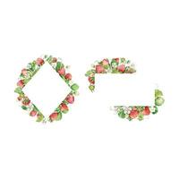 Watercolor straberry frames set vector