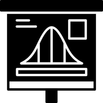 Bell Curve Graph Icon Design Symbol vector