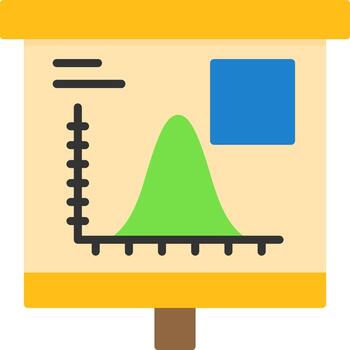 campana curva en grafico icono diseño símbolo vector