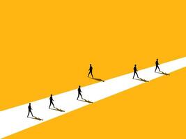 Think Different. Businessman Walks Out of the Old Path vector