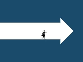 a person walking on an arrow pointing to the right vector