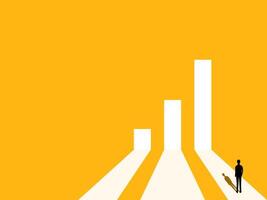 Profit Increase. Businessman Standing on Growth Graph vector