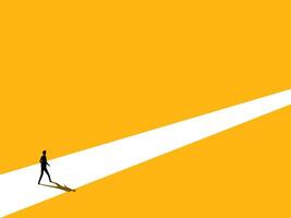 Personal career path. Businessman walks his own path vector
