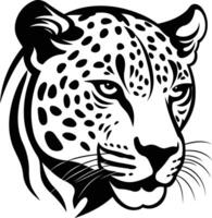 A black and white drawing of a leopard vector