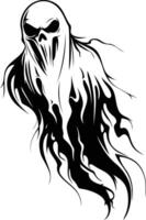 A ghost with a black and white design vector