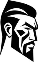 A man with a beard and mustache in a black and white design vector