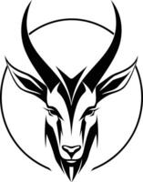 The head of an antelope in a circle vector