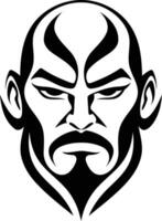 A black and white image of a man with a beard vector