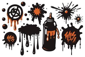 Spray paint and spray cans on a white background vector