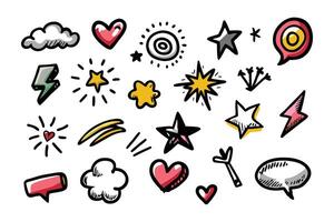 A set of different types of icons and symbols vector