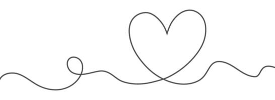 Heart line scribble style decoration element illustration. Hand drawn linear love heart design vector