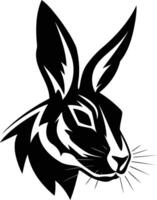 A black and white rabbit head on a white background vector