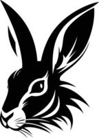 A black and white rabbit head on a white background vector