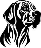 A dog head with a black and white design vector