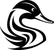 A black and white duck head on a white background vector