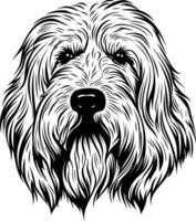 A dog head in black and white on a white background vector