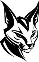 A cat head with a black and white design vector