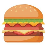 Delicious Bacon Cheeseburger Display Isolated on Transparent Background vector