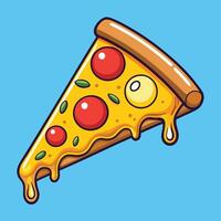 A slice of pizza with red and yellow sauce vector