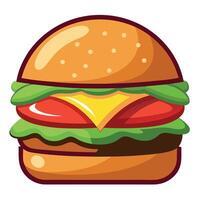 Burger or hamburger. Background with selective focus and copy space vector