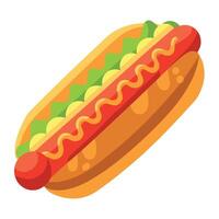 Hot Dog Overloaded with Toppings Isolated on Transparent or White Background. vector