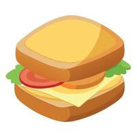Egg sandwich with cheese on transparent background. vector