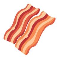Bacon slices isolated from white or transparent background vector
