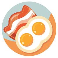 Fried Eggs and Bacon Isolated on a Transparent Background vector