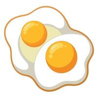 Breakfast Fried eggs Isolated on a transparent background. vector