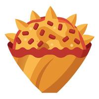 Loaded Cheesy Nachos Potato with Bacon Bits Isolated on White vector