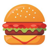A cheeseburger on a bun with bite. ketchup and mustard applied vector