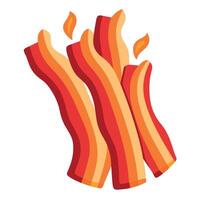 Crispy Fried Bacon Strips Add Savory Flavor To Meal vector