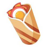 Bacon egg wrap. isolated object. transparent background vector