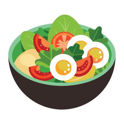 Fresh Salad with Eggs. Tomatoes. Bacon. and Avocado